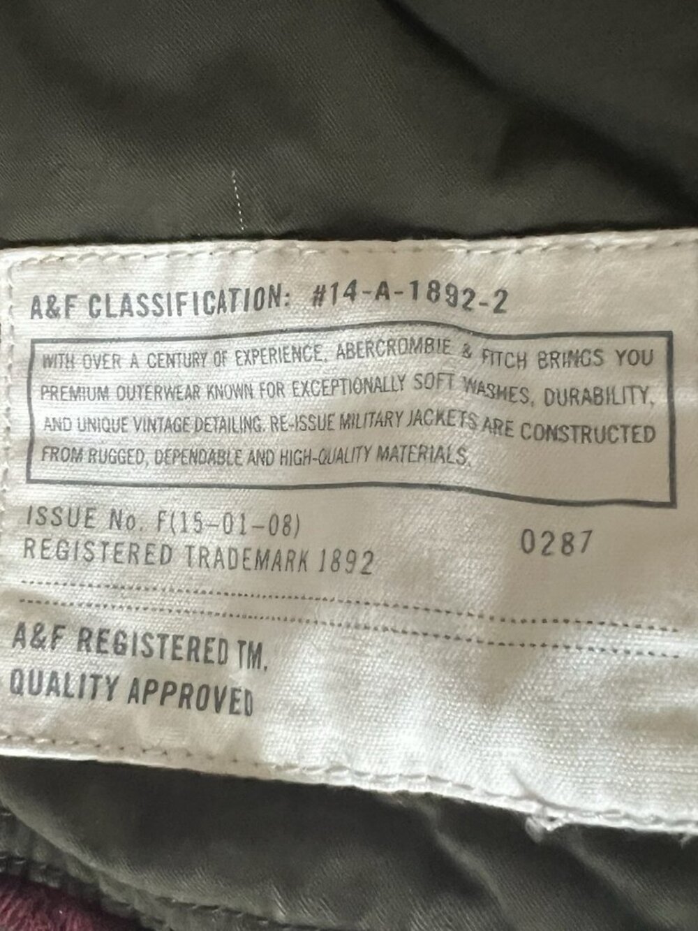 Abercrombie and Fitch SZ L Military Parka Jacket Lined Insulated Green Y2K WARM - Picture 8 of 12